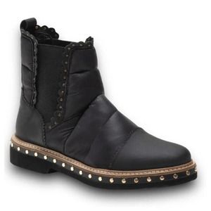 New FREE PEOPLE Atlas Puffer Chelsea Boot in Black Leather ~Size EU 39.5, US 9